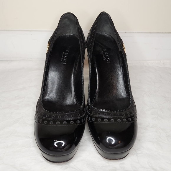 Gucci Black Brogue Pump Heels - Picture 5 of 13